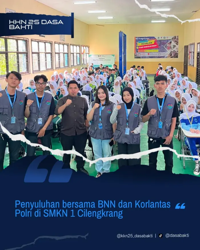 Artikel KKN Universitas Al Ghifari: Penyuluhan P4GN Bersama BNN dan Tata Tertib Lalu Lintas Bersama KORLANTAS POLRI di SMKN 1 Cilengkrang