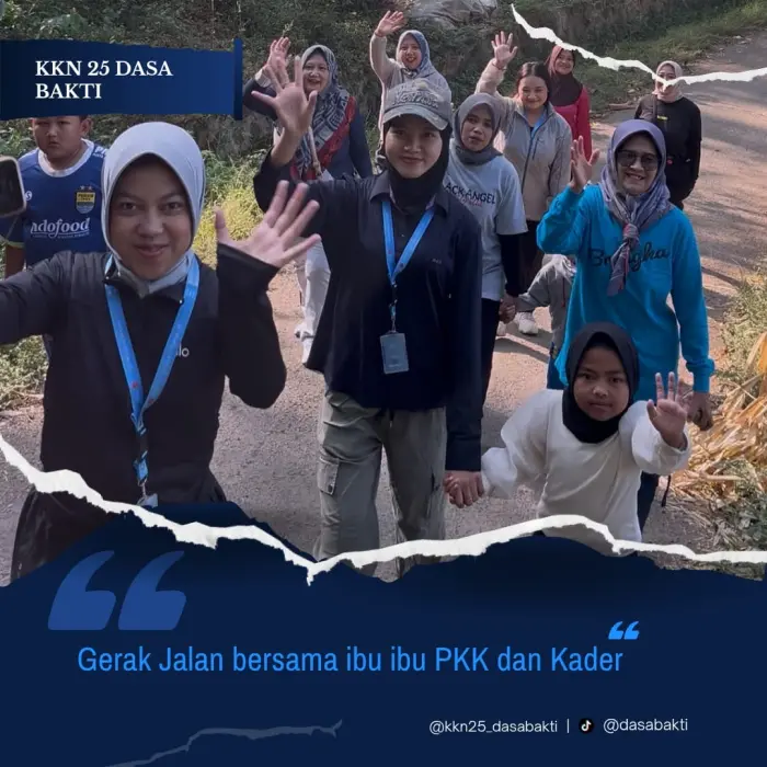 Artikel KKN Universitas Al Ghifari: Gerak Jalan Bersama Ibu Ibu PKK dan Kader Desa Ciporeat