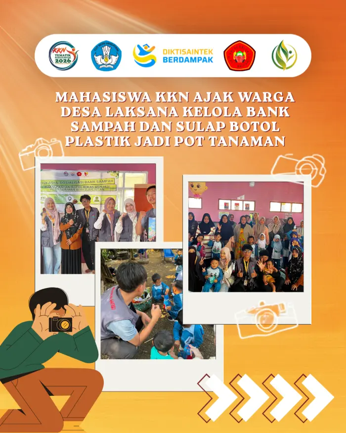 Artikel KKN Universitas Al Ghifari: Mahasiswa KKN Ajak Warga Desa Laksana Kelola Bank Sampah dan Sulap Botol Plastik Jadi Pot Tanaman