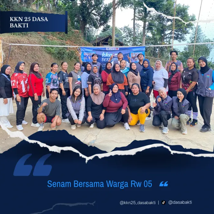 Artikel KKN Universitas Al Ghifari: Mahasiswa KKN 25 Dasa Bakti Senam Bersama Rw 05