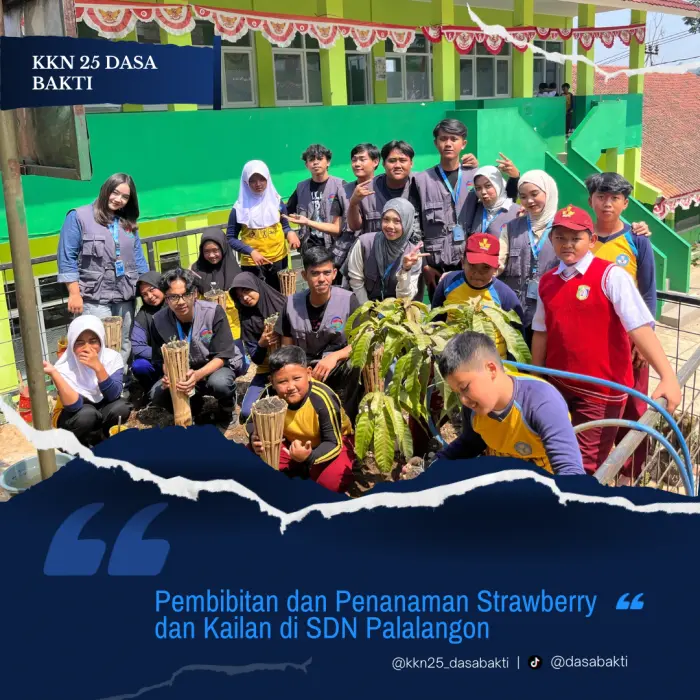 Artikel KKN Universitas Al Ghifari: Mahasiswa KKN 25 Dasa Bakti Menanam Harapan, Menuai Masa Depan: Kolaborasi KKN 25 Dasa Bakti dan SDN Palalangon dalam Pembibitan Strawberry dan Kailan